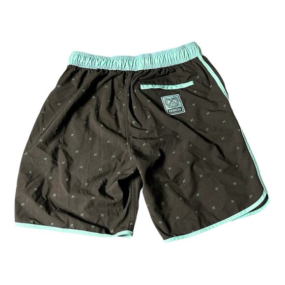 Dixxon Men Finney Chad Shorts Mens Small Quick Dry Swim Trunks Scalloped Leg AOP - Picture 2 of 7